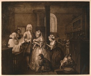 تقدم الخليع - 5: تزوج ، 1733. بواسطة وليام هوغارث