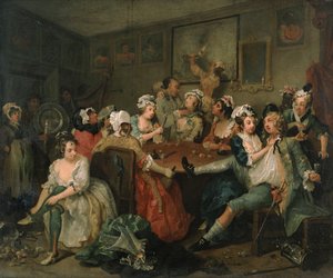 تقدم Rake&39;s III: The Rake at the Rose-Tavern بواسطة وليام هوغارث