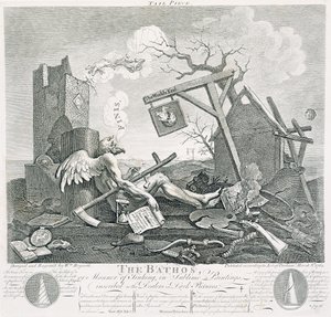 باثوس ، طريقة الغرق ، في لوحات سامية منقوشة للتجار في الصور المظلمة ، 1764 (النقش والحفر) بواسطة وليام هوغارث