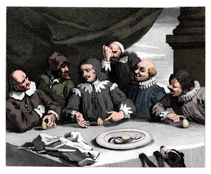 كولومبوس كسر البيضة ، 1753 ، 1833. بواسطة وليام هوغارث