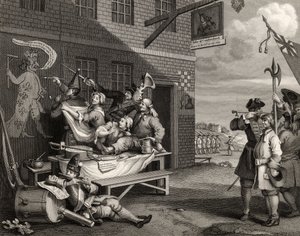 إنجلترا ، نقشت بواسطة توماس Phillibrown ، من "أعمال ويليام هوغارث" ، نشرت عام 1833 بواسطة وليام هوغارث