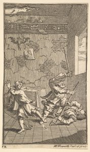 Hudibras الضرب Sidrophel و Whachum سبعة عشر الرسوم التوضيحية الصغيرة لصموئيل بتلر ... ، 1721-26. بواسطة وليام هوغارث