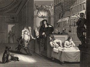 Hudibras مع المحامي ، من "Hudibras" بقلم صامويل بتلر (1612-80) الذي نقشه جورج بريسبيري ، من "أعمال ويليام هوغارث" ، نُشر عام 1833 بواسطة وليام هوغارث