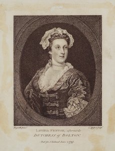 لافينيا فينتون ، دوقة بولتون بعد ذلك ، منقوشة بكورنيليوس أبوستول (1762-1844) ، 1797 (نقش منقوش) بواسطة وليام هوغارث