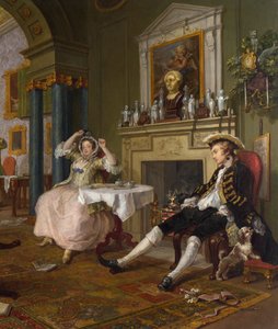 الزواج لا الوضع: II- The Tete a Tete، c.1743 (التفاصيل من 4395) بواسطة وليام هوغارث