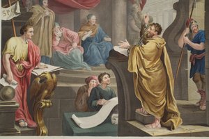 بول قبل فيليكس ، رسم توضيحي من "Hogarth Restored: The Whole Works of the William William Hogarth الشهير ، الذي نقشه توماس كوك" ، الحانة. 1812 (نقش يدوي) بواسطة وليام هوغارث