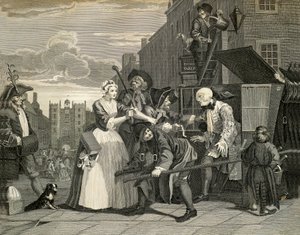 مناظر شوارع في لندن ، رسمها ويليام هوغارث (1697-1764) ، نقش ، إنجلترا بواسطة وليام هوغارث