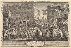 The Prustice Lord Mayoror Mayor of London: Industry and Idleness، plate ...، September 30، 1747. بواسطة وليام هوغارث