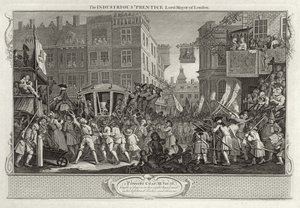 The Prustice Lord Mayor of London ، اللوحة XII من "Industry and Idleness" ، تم نشره عام 1833 بواسطة وليام هوغارث
