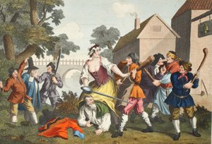 يقدم الفارس إلى ترولا ، من "Hudibras" بقلم صموئيل بتلر (1612-80) ، التوضيح من "Hogarth Restored: The Whole Works of the Celebrated William William Hogarth ، re-engraved by Thomas Cook" ، حانة. 1812 بواسطة وليام هوغارث