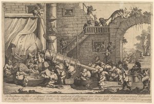 العقوبة المفروضة على ليمويل جاليفر ، ديسمبر 1726. بواسطة وليام هوغارث