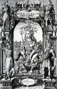 صورة لواجهة &39;Poly-Olbion&39; لمايكل درايتون ، نُشر عام 1622 بواسطة وليام هول