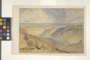 Arundel On The River Arun ، بعد JMW Turner (ألوان مائية وغواش على ورق أبيض باهت) بواسطة وليام الثاني وارد