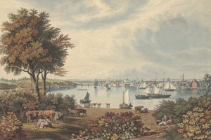 بالتيمور مأخوذة بالقرب من نقطة ويتستون ، نُشرت عام 1831. بواسطة وليام جيمس بينيت