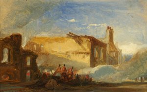 أعمال شغب بريستول: أنقاض المستودعات في شارع الأمير ، مع جنود محملين ، حوالي عام 1831 (زيت على ورق) بواسطة وليام جيمس مولر