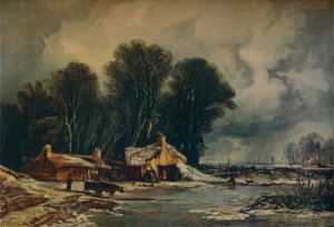 منظر طبيعي مع أكواخ قديمة: شتاء ، 1833