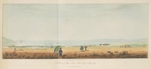 منظر لكيب تاون وتابل باي وتيغيربيرج ، من Travels in the Interior of Southern Africa ، المجلد. 1 بواسطة وليام جون (بعد) بورشل