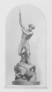 مايكل وشيطان ، من المجموعة المرصوفة بالرخام بواسطة Flaxman ، RA ، نقش W Roffe (نقش) بواسطة وليام جون روف