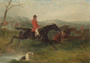Foxhunting: تطهير Brook (زيت على لوح طاحونة) بواسطة وليام جوزيف شاير