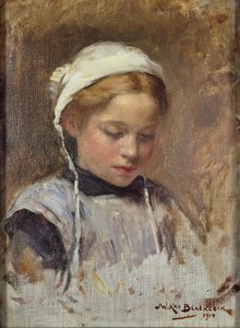 فتاة صغيرة في Blue Pinafore ، 1914 بواسطة وليام كاي بلاكلوك
