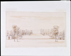 Perspective design for a new Orangery (pen & ink and wash over pencil on paper) بواسطة وليام كينت