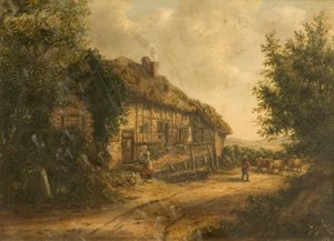 أكواخ في بيترزفيلد هامبشاير ، 1839 بواسطة وليام كيد