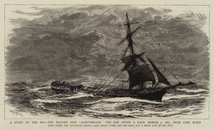 قصة البحر ، السفينة البريطانية نورثبروك اليوم بعد عاصفة ، 4 مارس 1885 ، بالقرب من كيب هورن بواسطة وليام ليونيل ويلي