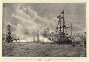 مراجعة التتويج في Spithead ، الملك الملكي يطلق التحية بواسطة وليام ليونيل ويلي