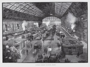 Cannon Street Station, Night (litho) بواسطة وليام لوكير