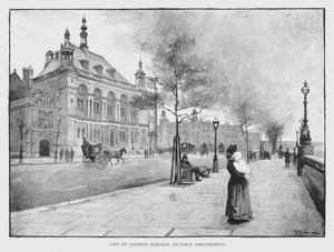 City of London Schools, Victoria Embankment (litho) بواسطة وليام لوكير