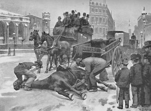 جسر هولبورن - يوم زلق ، 1891 بواسطة وليام لوكير
