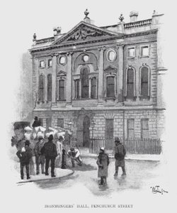قاعة Ironmongers '، شارع Fenchurch (ليثو) بواسطة وليام لوكير