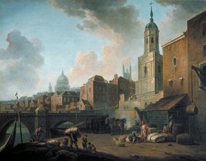 "Fresh Wharf، near London Bridge"، c1762 بواسطة وليام مارلو
