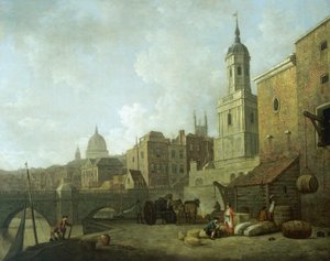الطرف الشمالي لجسر لندن والقديس ماغنوس الشهيد ، 1762 بواسطة وليام مارلو