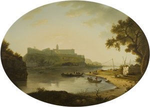 منظر لـ Villeneuve-les-Avignon ، حوالي عام 1770 (زيت على قماش) بواسطة وليام مارلو