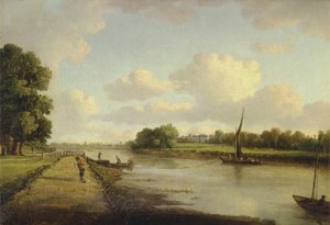 منظر لنهر التايمز في ريتشموند (؟) ، حوالي 1776 (زيت على قماش) بواسطة وليام مارلو