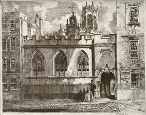 Cliffords Inn Hall and Clock Turret ، مع برج الفانوس من St. Clement Danes Beyond ، 1934.