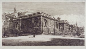 منظر لسجن نيوجيت ، أولد بيلي ، من شارع نيوجيت ، مدينة لندن ، حوالي 1900