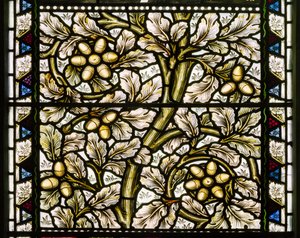 كيركالدي أولد كيرك ، موريس وشركاه ، ويليام موريس ، Acorns & Oak Leaves ، 1886 بواسطة وليام موريس