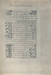 صفحة من قصة سكان اير ، 1871. بواسطة وليام موريس