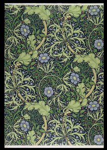 تصميم خلفية الأعشاب البحرية ، طبعه جون هنري ديريل (1860-1932) ، 1901 (ورق جدران) بواسطة وليام موريس