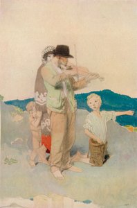 عازف الكمان ، دراسة للمجموعة المركزية في زفاف واي سايد ، c1923 بواسطة وليام نيوينهام مونتاج أوربن