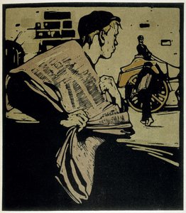 صحيفة كريير ، لندن - في "" أنواع لندن "، بقلم ويليام نيكولسون (1872-1949) ، إد فلوري