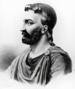 Portrait of Aulus Cornelius Celsus (25 BC-50 AD), Latin writer, Roman encyclopedist and physician, engraving from 19th century بواسطة الكسندر جبرائيل (بعد) ديكامبس