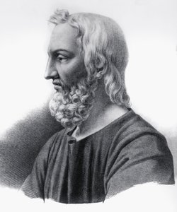 Portrait of Pedanius Dioscorides (circa 40-circa 90), Greek physician, botanist and pharmacist, engraving بواسطة الكسندر جبرائيل (بعد) ديكامبس