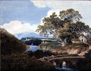 منظر ديفونشاير ، حوالي عام 1780 (جواش على ورق)