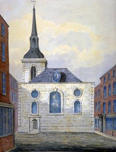 كنيسة القديسة ماري أبشيرش ، مدينة لندن ، حوالي عام 1815 بواسطة وليام بيرسون