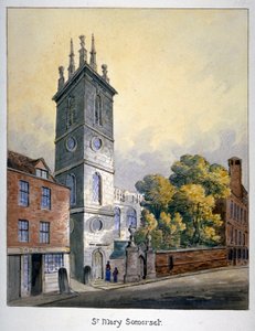 كنيسة سانت ماري سومرست ، مدينة لندن ، c1815 بواسطة وليام بيرسون