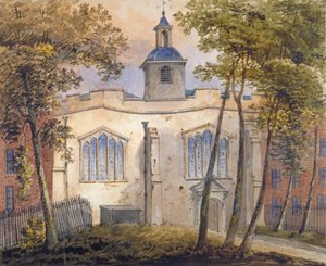 منظر غربي لكنيسة سانت هيلين ، بيشوبسغيت ، مدينة لندن ، حوالي عام 1810 بواسطة وليام بيرسون