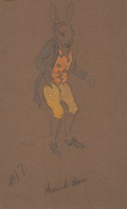 تصميم أزياء أرنب مارس من أليس في بلاد العجائب ، 1915.